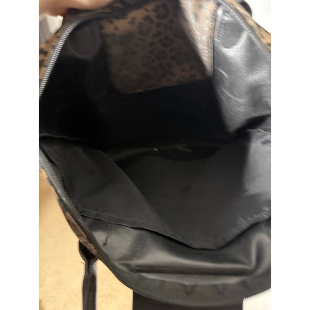 Chico's Women's Packable Foldable Travel Purse Animal Leopard Zip Top Tote Bag - Picture 7 of 7